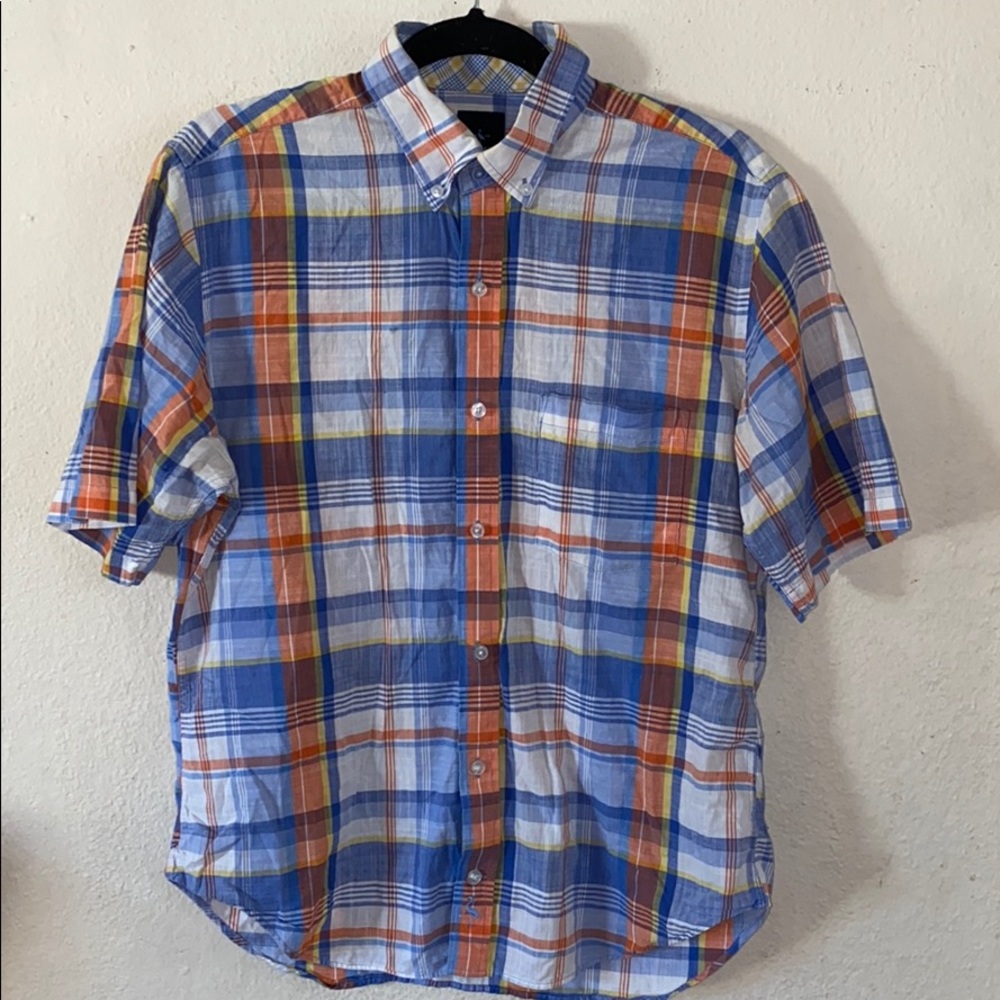 Tailorbyrd plaid shirt sleeve button down